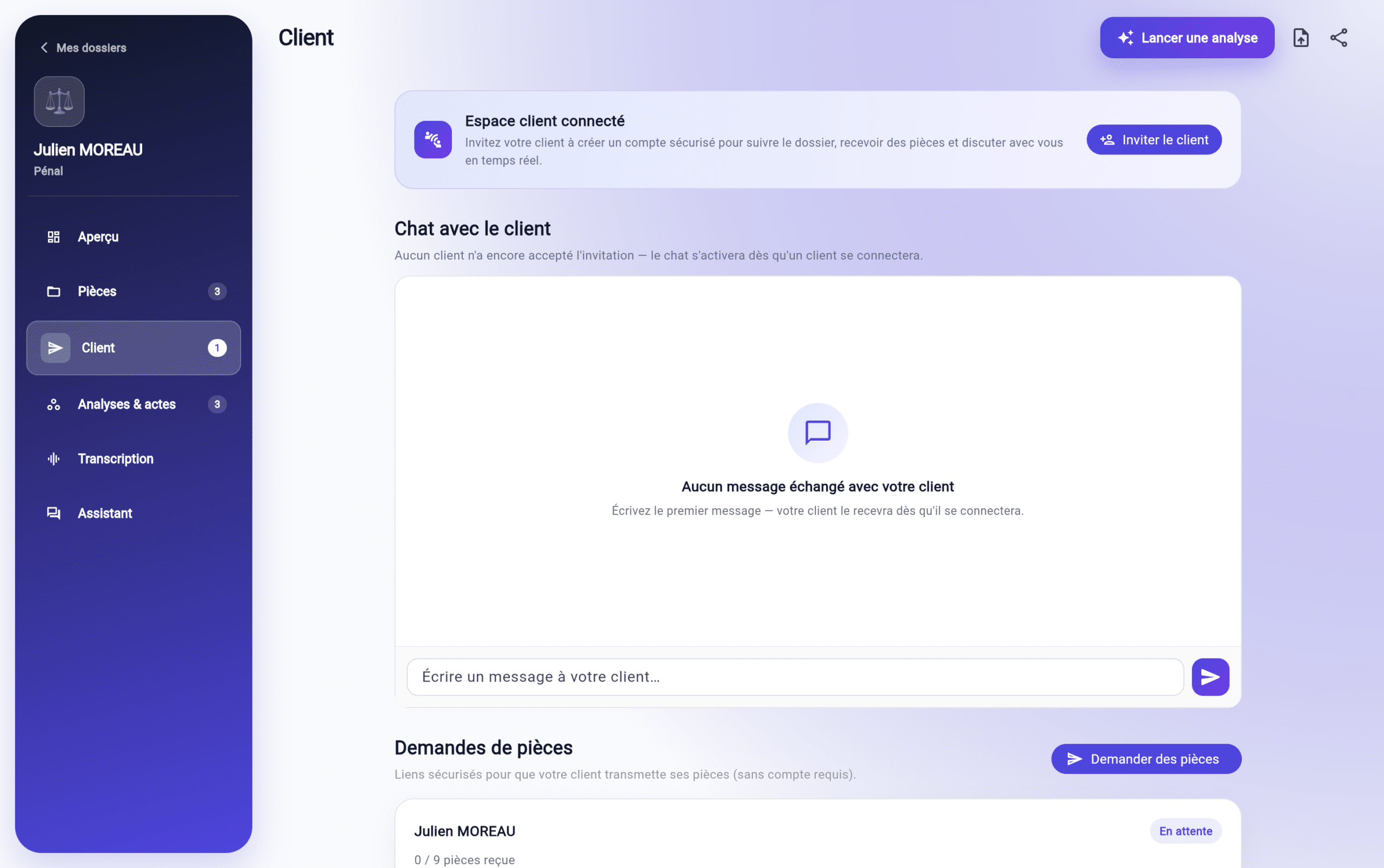 Espace client sécurisé de Lexium pour la collecte des pièces